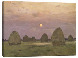 Leinwandbild Heuhocken im Zwielicht, 1899 - Isaak Iljitsch Lewitan