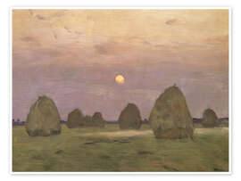Wandbild Heuhocken im Zwielicht, 1899 - Isaak Iljitsch Lewitan