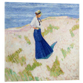 Acrylglasbild Bernhardine Bornemann am Strand in Heist, 1910 - Walter Ophey