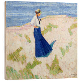 Holzbild Bernhardine Bornemann am Strand in Heist, 1910 - Walter Ophey