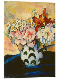 Acrylglasbild Blumenstrauss in schwarz-weissem Krug - Ilja Iwanowitsch Maschkoff