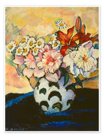 Poster Blumenstrauss in schwarz-weissem Krug - Ilja Iwanowitsch Maschkoff