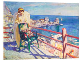 Acrylglasbild Frau auf der Terrasse (Gursuph), 1914 - Konstantin Alexejewitsch Korovin
