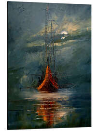 Alubild Mond und Meer