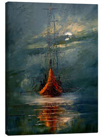 Leinwandbild Mond und Meer - Justyna Kopania