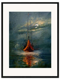 Gerahmter Kunstdruck Mond und Meer