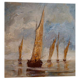 Acrylglasbild Pirogen mit gespannten Segeln - Justyna Kopania