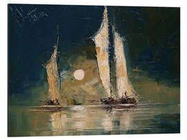 Magnettafel Mond und Boote