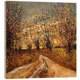 Holzbild Sonnenuntergang