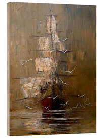 Holzbild Nebel - Justyna Kopania