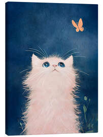 Leinwandbild Katze und Schmetterling