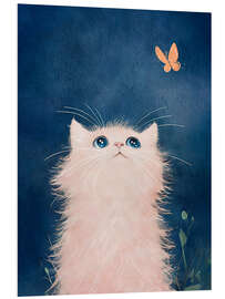 Hartschaumbild Katze und Schmetterling