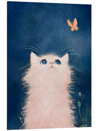 Magnettafel Katze und Schmetterling