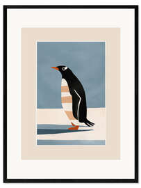 Gerahmter Kunstdruck Pinguin auf Eis