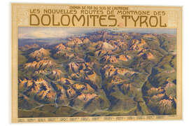 Acrylglasbild Die neuen Bergstraßen in den Dolomiten, Tirol (Französisch)