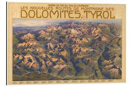 Magnettafel Die neuen Bergstraßen in den Dolomiten, Tirol (Französisch)
