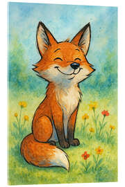 Acrylglasbild Glücklicher Fuchs auf der Wiese - Natalie Bruns