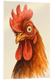 Acrylglasbild Lustiges Hahnporträt