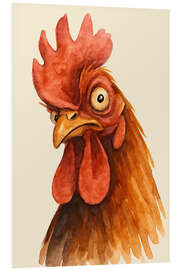 Hartschaumbild Lustiges Hahnporträt