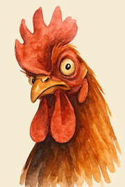 Magnettafel Lustiges Hahnporträt