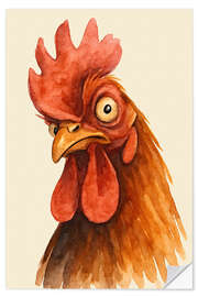 Wandsticker Lustiges Hahnporträt