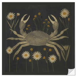 Wandsticker Krabbe mit Gänseblümchen