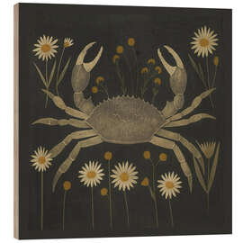 Holzbild Krabbe mit Gänseblümchen