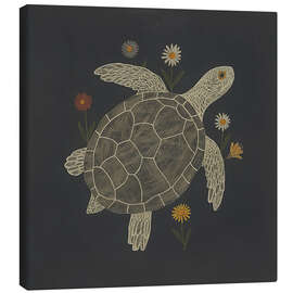 Canvas print Turtle with Flowers - ThingDesign