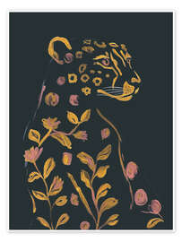 Wandbild Blumengepard - ThingDesign