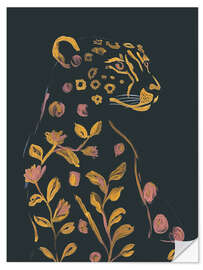 Wandsticker Blumengepard