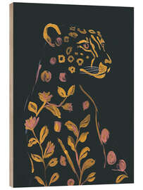 Holzbild Blumengepard