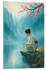 Gallery Print Frau im Kimono am Bergsee