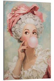 Tableau en aluminium Madame Pompadour with chewing gum - UtArt
