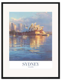 Gerahmter Kunstdruck Sydney Retro Reisekunst