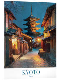 Acrylglasbild Kyoto, Japan, Retro Reisekunst