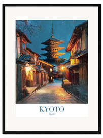 Gerahmter Kunstdruck Kyoto, Japan, Retro Reisekunst