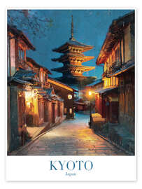Poster Kyoto, Japan, Retro Reisekunst