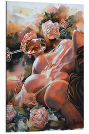 Alubild Champagner und Rosen