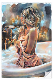 Sticker mural Candles in bath - EllectraArt