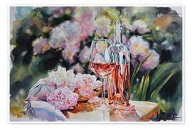 Poster Rosa Pfingstrosen