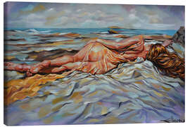 Leinwandbild Blaue Wellen - EllectraArt