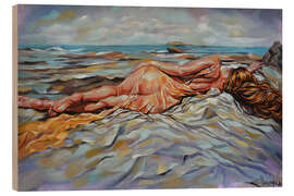 Holzbild Blaue Wellen - EllectraArt