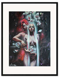 Gerahmter Kunstdruck Rot und Weiß