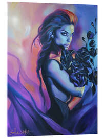 Acrylglasbild Schwarze Blumen