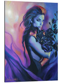 Alubild Schwarze Blumen