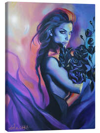 Leinwandbild Schwarze Blumen