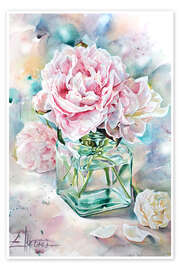 Wandbild Rosa Pfingstrosen - EllectraArt