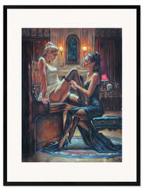 Gerahmter Kunstdruck Frauen am Piano