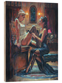 Holzbild Frauen am Piano