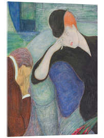 Acrylglasbild Innenraum mit einem sitzenden Paar - Marianne von Werefkin